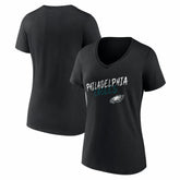 Philadelphia Eagles Women's Hustle V-Neck T-Shirt - Black T-shirts