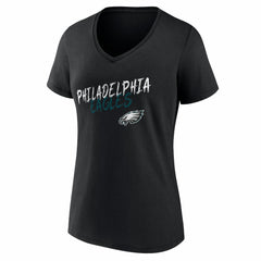 Philadelphia Eagles Women's Hustle V-Neck T-Shirt - Black T-shirts