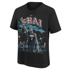 Shai Gilgeous-Alexander Oklahoma City Thunder Youth City Edition Player T-Shirt Black - Nike
