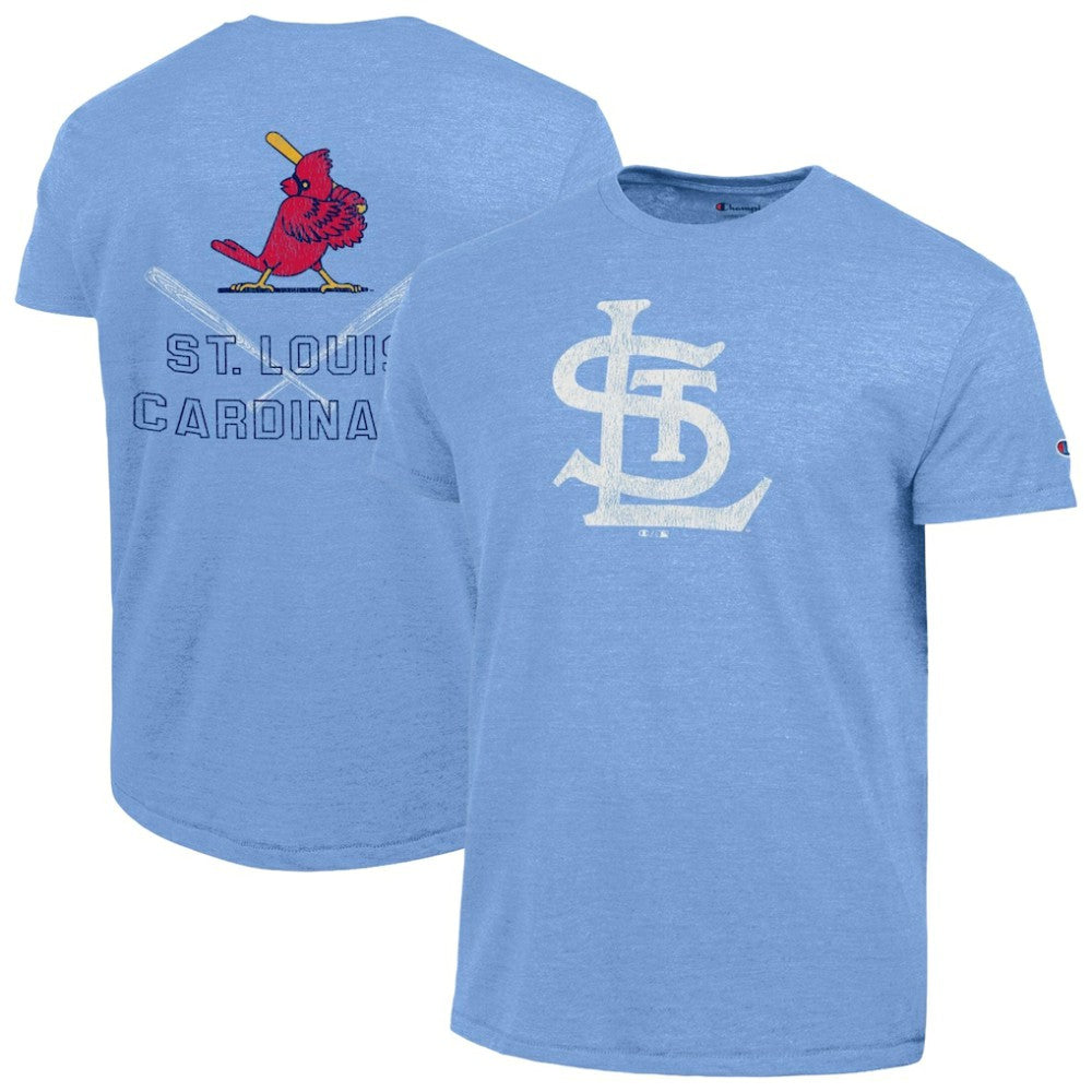 St. Louis Cardinals Champion Tri-Blend T-Shirt - Heather Light Blue T-shirts
