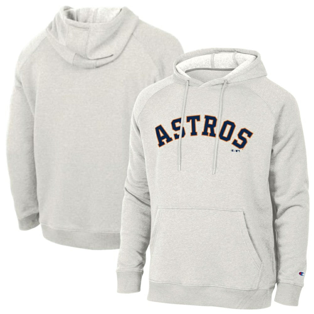 Houston Astros Champion Triumph Tri-Blend Raglan Hoodie - Heathered Core Ultra Light Grey Hoodies