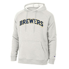 Milwaukee Brewers Champion Triumph Tri-Blend Raglan Hoodie - Heathered Core Ultra Light Grey Hoodies