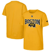 Boston Bruins Fanatics Youth 2026 NHL Stadium Series Authentic Locker Room T-Shirt - Gold | US 203671069