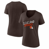 Cleveland Browns Women's Hustle V-Neck T-Shirt - Brown T-shirts