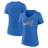Los Angeles Chargers Women's Hustle V-Neck T-Shirt - Powder Blue T-shirts