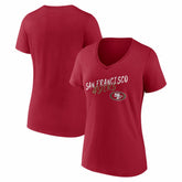 San Francisco 49ers Women's Hustle V-Neck T-Shirt - Scarlet T-shirts