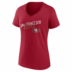San Francisco 49ers Women's Hustle V-Neck T-Shirt - Scarlet T-shirts