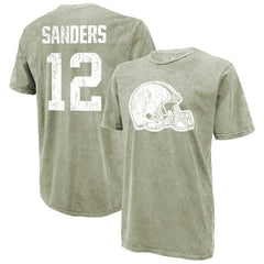 Shedeur Sanders Cleveland Browns Majestic Threads Mineral Wash Name & Number T-Shirt - Moss Green T-shirts