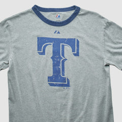 Texas Rangers Majestic 2010 T-shirt - Heather Gray - Vintage T-shirts