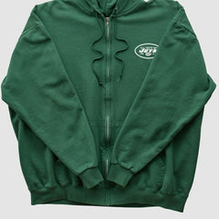 New York Jets NFL 2000s Hooded Full Zip Sweatshirt - Green Sweatshirts