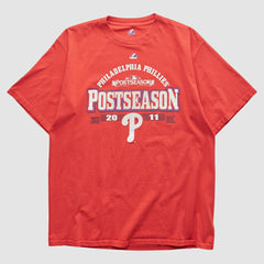 Philadelphia Phillies Majestic 2011 T-shirt - Red - Vintage T-shirts
