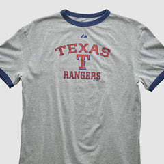 Texas Rangers Majestic 2010 T-shirt - Heather Gray - Vintage T-shirts