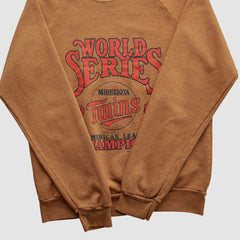 Minnesota Twins Fun Fleece 1987 Pullover Sweatshirt - Brown - XXVintage Pullover