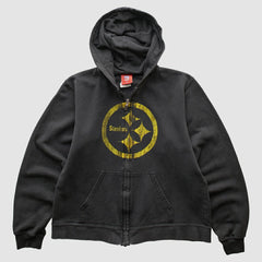 Pittsburgh Steelers NFL 2000s Hooded Full Zip Sweatshirt - Black Sweatshirts
