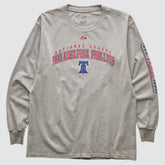 Philadelphia Phillies Majestic 2000s Long Sleeve T-shirt - Heather Gray - Vintage T-shirts