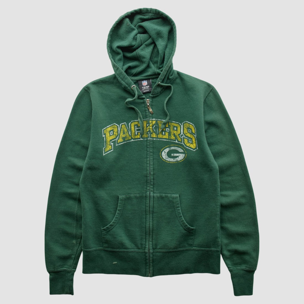 Green Bay Packers NFL 2010s Hooded Full Zip Sweatshirt - Green Sweatshirts