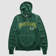 Green Bay Packers NFL 2010s Hooded Full Zip Sweatshirt - Green Sweatshirts