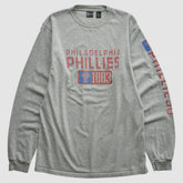 Philadelphia Phillies Gear For Sports 2000s Long Sleeve T-shirt - Heather Gray - Vintage T-shirts