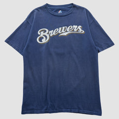 Milwaukee Brewers Majestic 2000s T-shirt - Navy - Vintage T-shirts