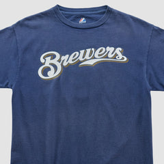 Milwaukee Brewers Majestic 2000s T-shirt - Navy - Vintage T-shirts