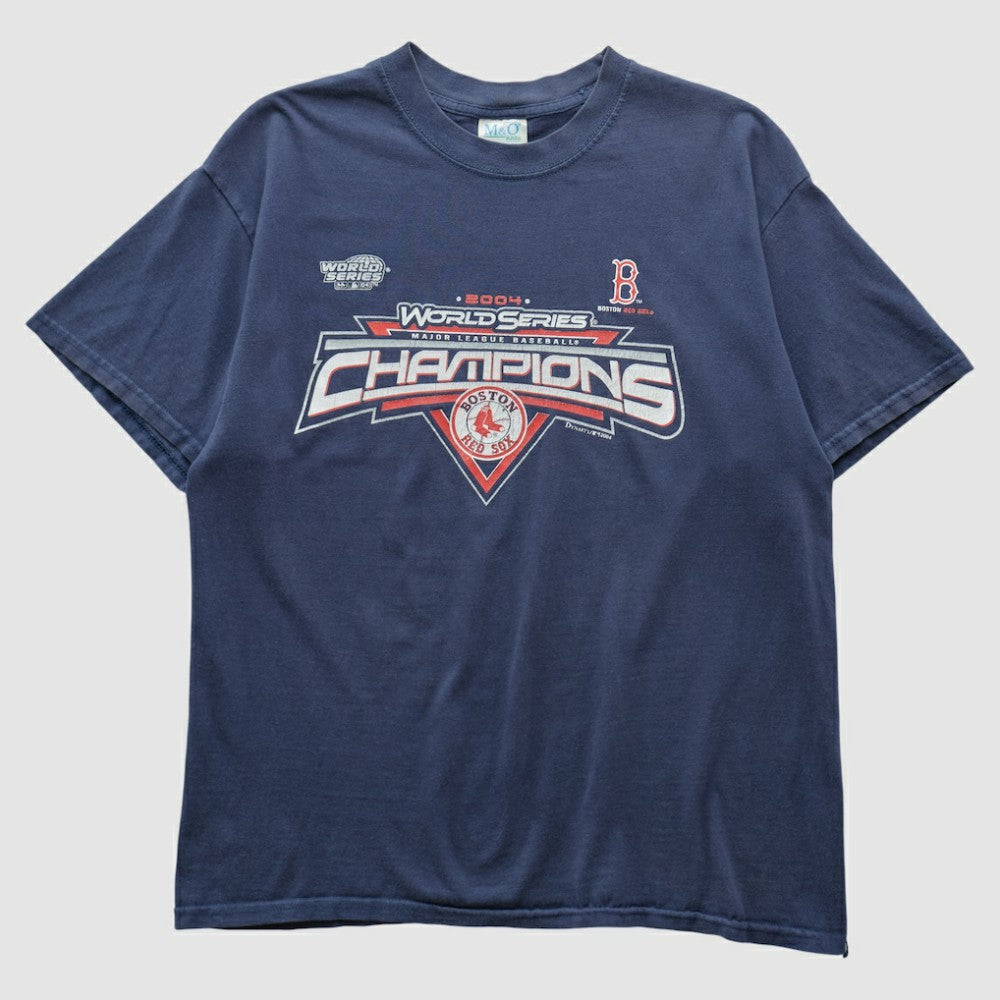 Boston Red Sox M&O Knits 2004 T-shirt - Navy - Vintage T-shirts
