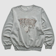 Cleveland Browns Champion 90s Pullover Sweatshirt - Heather Gray Pullover