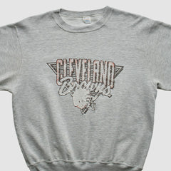 Cleveland Browns Champion 90s Pullover Sweatshirt - Heather Gray Pullover