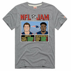 Drake Maye & TreVeyon Henderson New England Patriots Homage Unisex NFL Jam Tri-Blend T-Shirt - Gray T-shirts