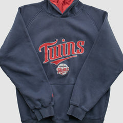 Minnesota Twins Majestic 2000s Hooded Pullover Sweatshirt - Navy - XXVintage Pullover