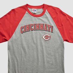 Cincinnati Reds Majestic 2000s T-shirt - Heather Gray - Vintage T-shirts