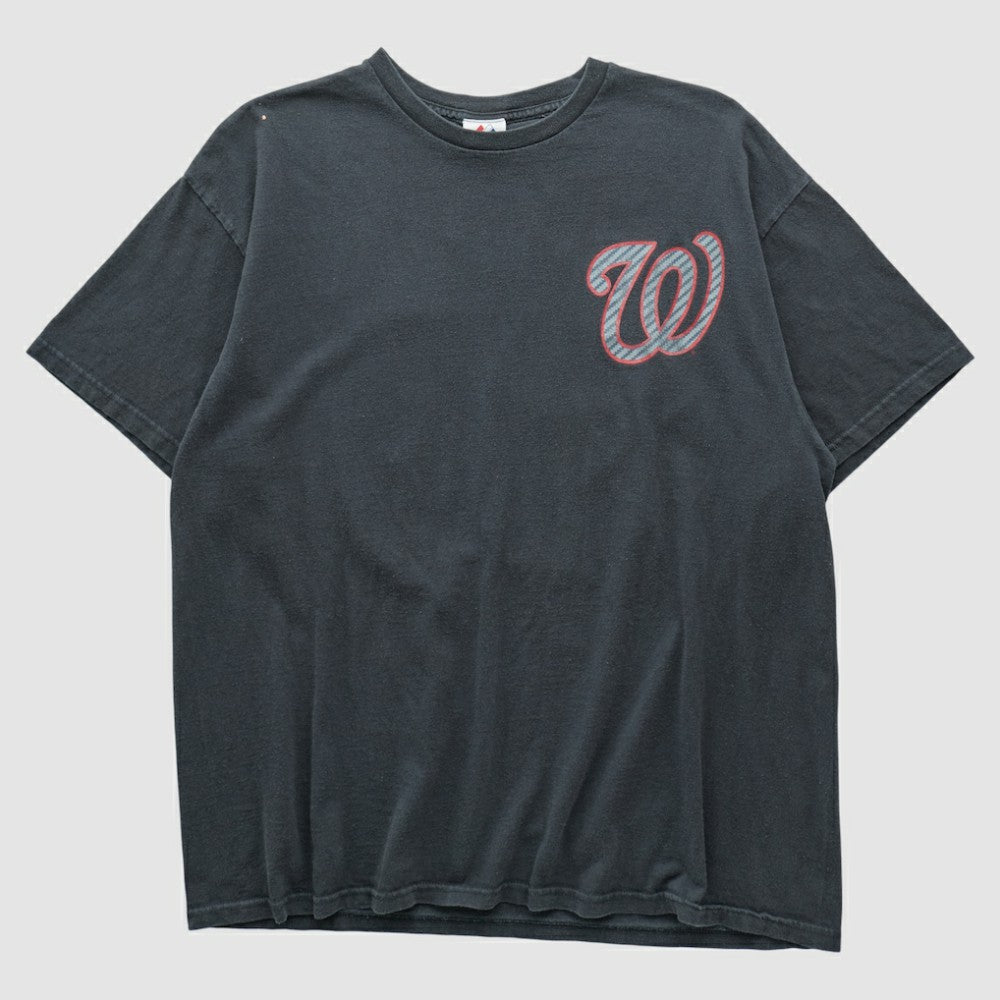 Washington Nationals Majestic 2010s T-shirt - Charcoal - Vintage T-shirts