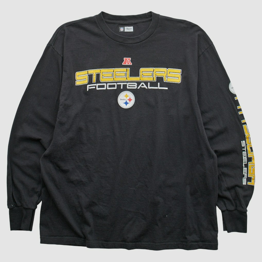 Pittsburgh Steelers NFL 2010s Long Sleeve T-shirt - Black T-shirts