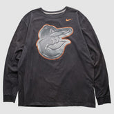 Baltimore Orioles Nike 2010s Long Sleeve T-shirt - Black - Vintage T-shirts