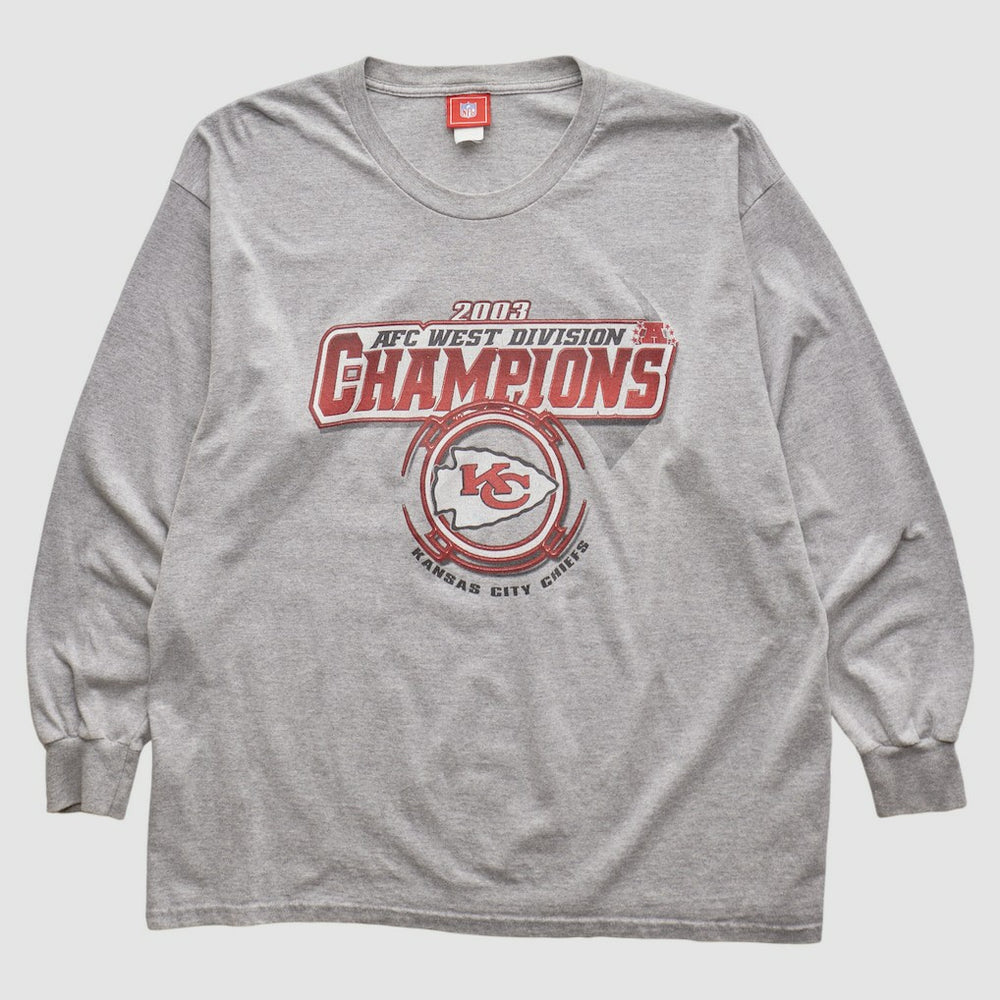 Kansas City Chiefs NFL 2003 Long Sleeve T-shirt - Heather Gray T-shirts