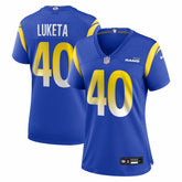 Jesse Luketa Los Angeles Rams Women's Team Game Jersey - Royal Jerseys