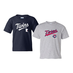 Minnesota Twins Soft as a Grape Youth 2-Pack Logo T-Shirt Set - Navy/Gray T-shirts