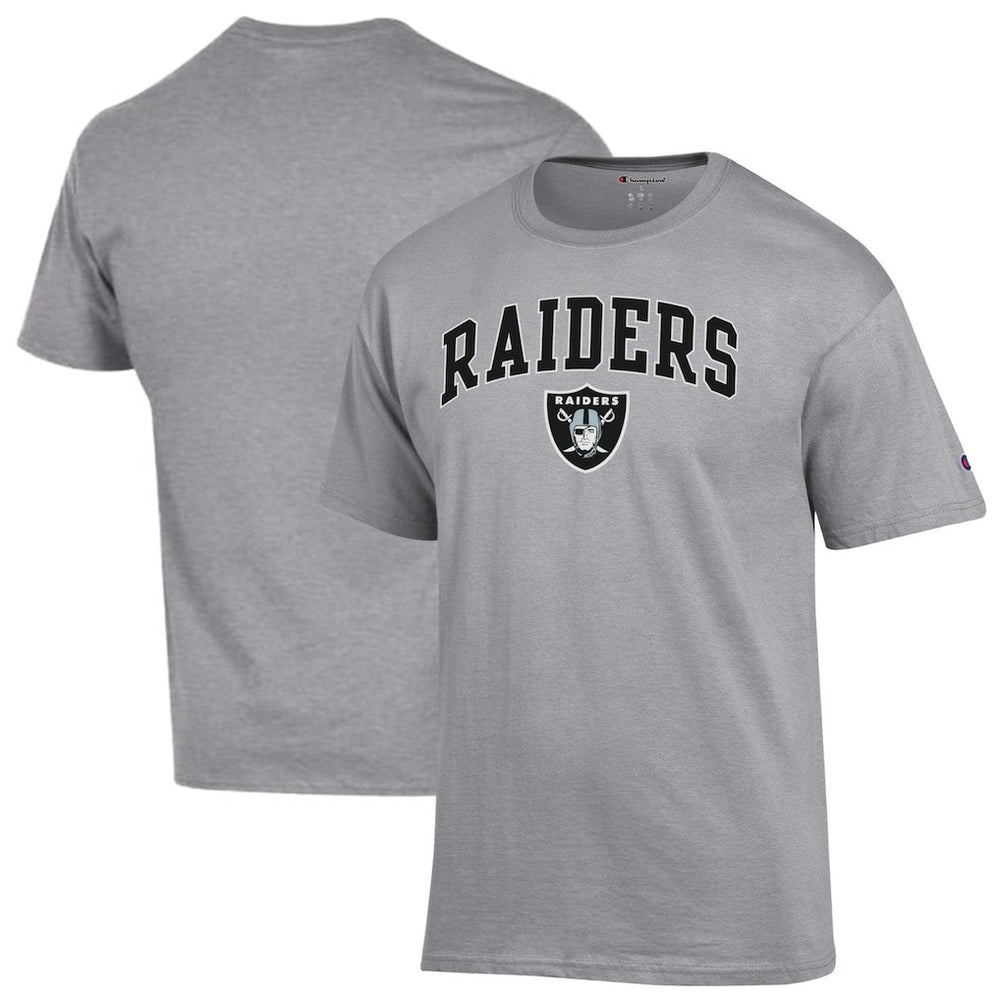 Las Vegas Raiders Champion Arch Over Logo T-Shirt - Gray T-shirts