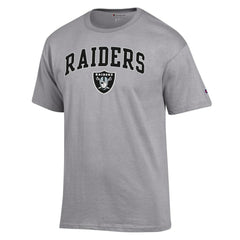 Las Vegas Raiders Champion Arch Over Logo T-Shirt - Gray T-shirts