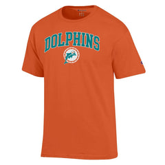 Miami Dolphins Champion Arch Over Logo T-Shirt - Orange T-shirts