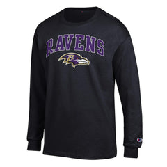 Baltimore Ravens Champion Arch Over Logo Long Sleeve T-Shirt - Black T-shirts