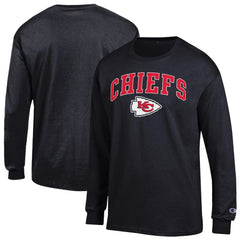 Kansas City Chiefs Champion Arch Over Logo Long Sleeve T-Shirt - Black T-shirts