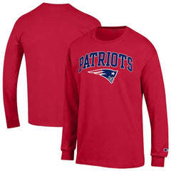 New England Patriots Champion Arch Over Logo Long Sleeve T-Shirt - Red T-shirts