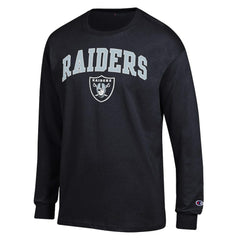 Las Vegas Raiders Champion Arch Over Logo Long Sleeve T-Shirt - Black T-shirts