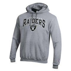 Las Vegas Raiders Champion Powerblend Arch over Logo Hoodie - Gray Hoodies