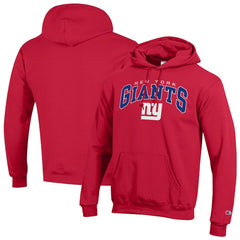 New York Giants Champion Powerblend Arch over Logo Hoodie - Red Hoodies