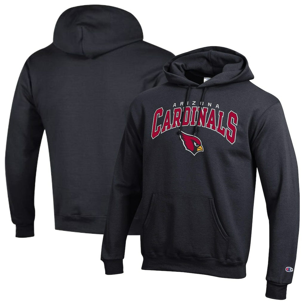Arizona Cardinals Champion Powerblend Arch over Logo Hoodie - Black Hoodies