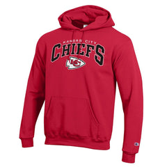 Kansas City Chiefs Champion Powerblend Arch over Logo Hoodie - Red Hoodies