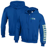 Seattle Seahawks Champion Powerblend Fleece Full-Zip Hoodie - Royal Hoodies