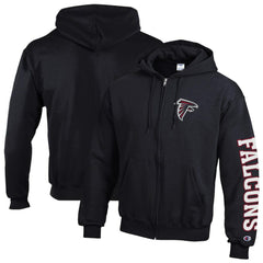 Atlanta Falcons Champion Powerblend Fleece Full-Zip Hoodie - Black Hoodies