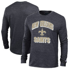 New Orleans Saints Champion Ultimate Tri-Blend Long Sleeve T-Shirt - Heather Black T-shirts